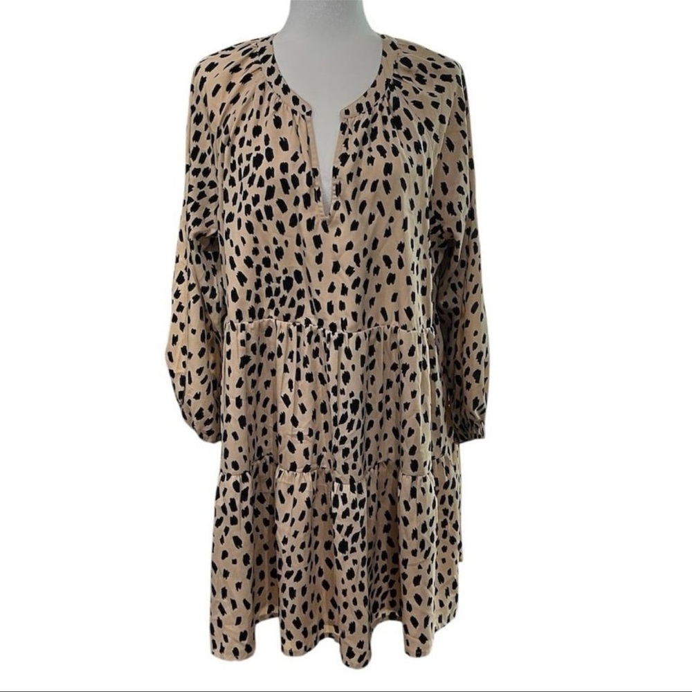 Vineyard Vines Women's Wild Spotted Tiered Leopard Dress *No Size Tag*